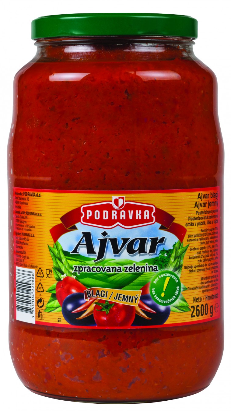 Podravka Ajvar jemný 2600 g